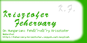 krisztofer fehervary business card